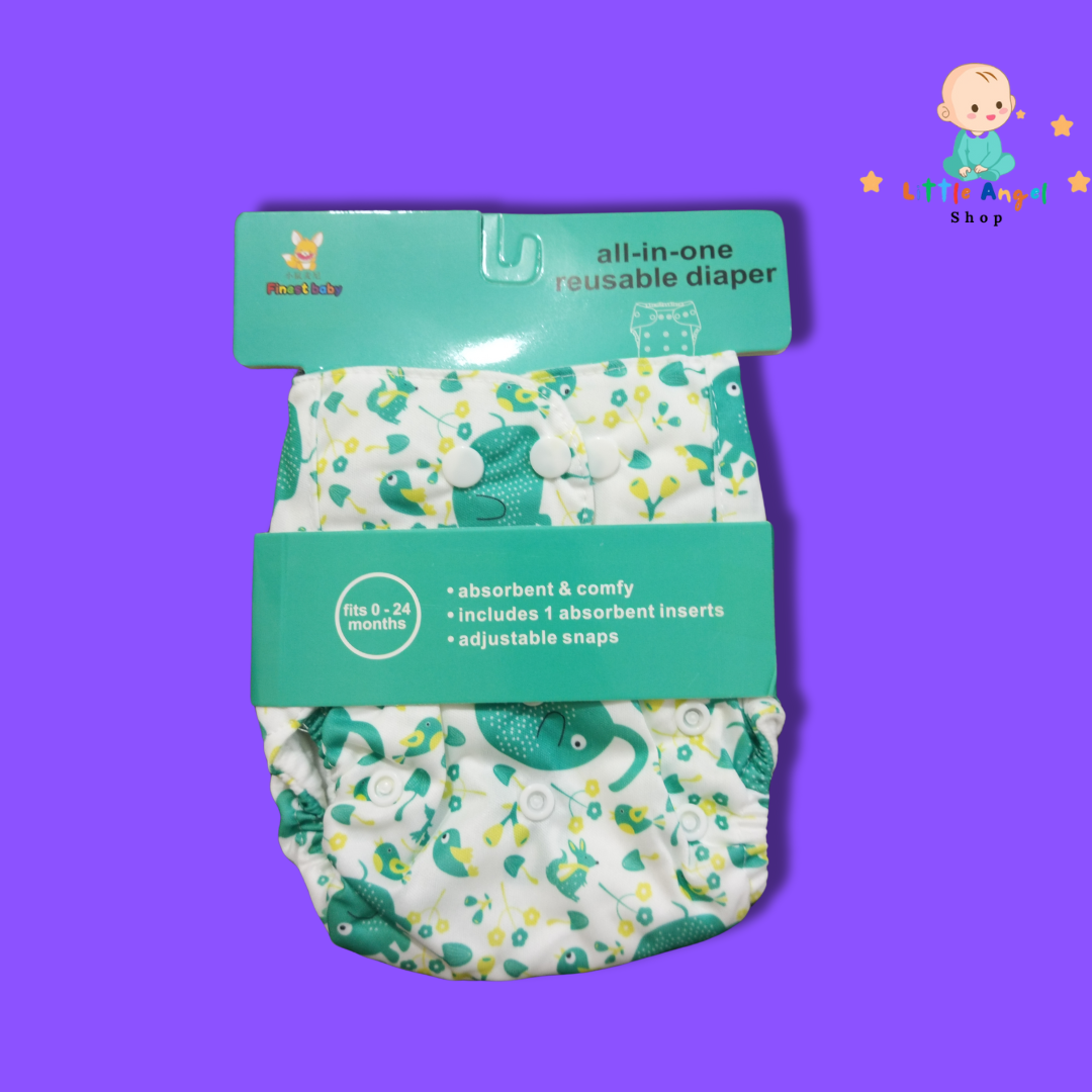 Bird-Hug Baby Washable Diaper (Green)